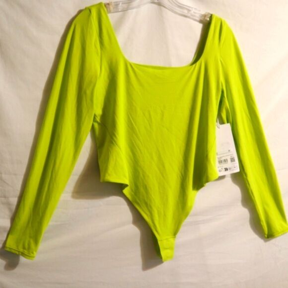 lululemon athletica Tops - Lululemon Wundermost Nulu Square-Neck Long-Sleeve Bodysuit  Lichen Lime NWT